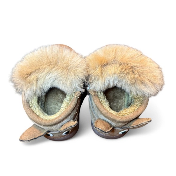 Unisex Kids Brown Lined Boots Light up Bunny Snow Winter Size 5 - Picture 5 of 7